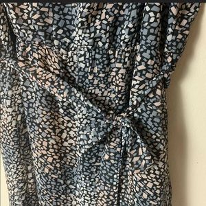 Size XL BAR III Geometric Cap Sleeve Tie Waist